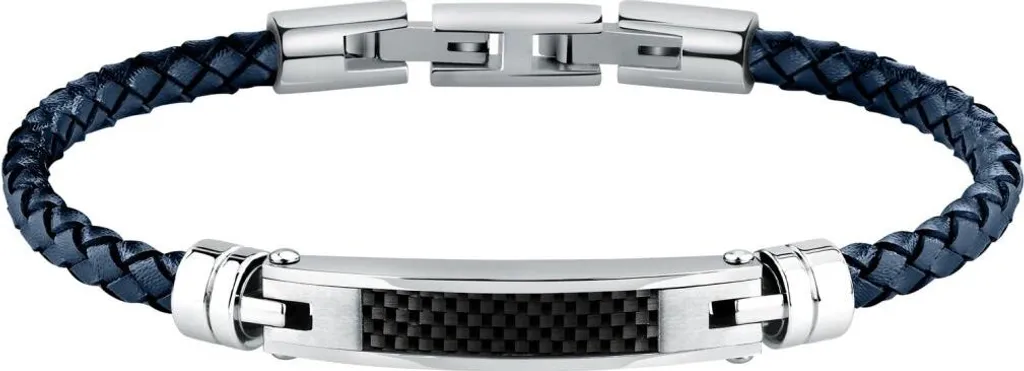 Bracelet en cuir bleu Moody SQH61 - Bijou moderne pour hommes stylés