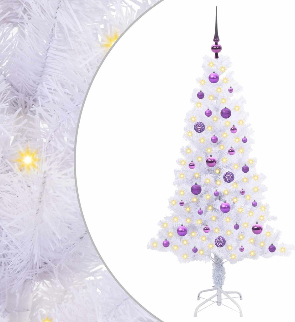 Künstlicher Weihnachtsbaum Weiß 150 cm PVC und Stahl