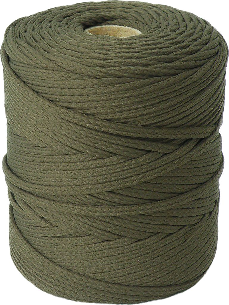 Polyester-Schnur 100m Kordel 4mm, PES Kordel Flechtschnur, Polyesterkordel, Farbe:khaki