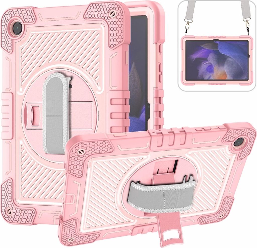 Hybrid Silikon Hülle für Samsung Galaxy Tab A11 Plus Haltegriff & Schultergurt