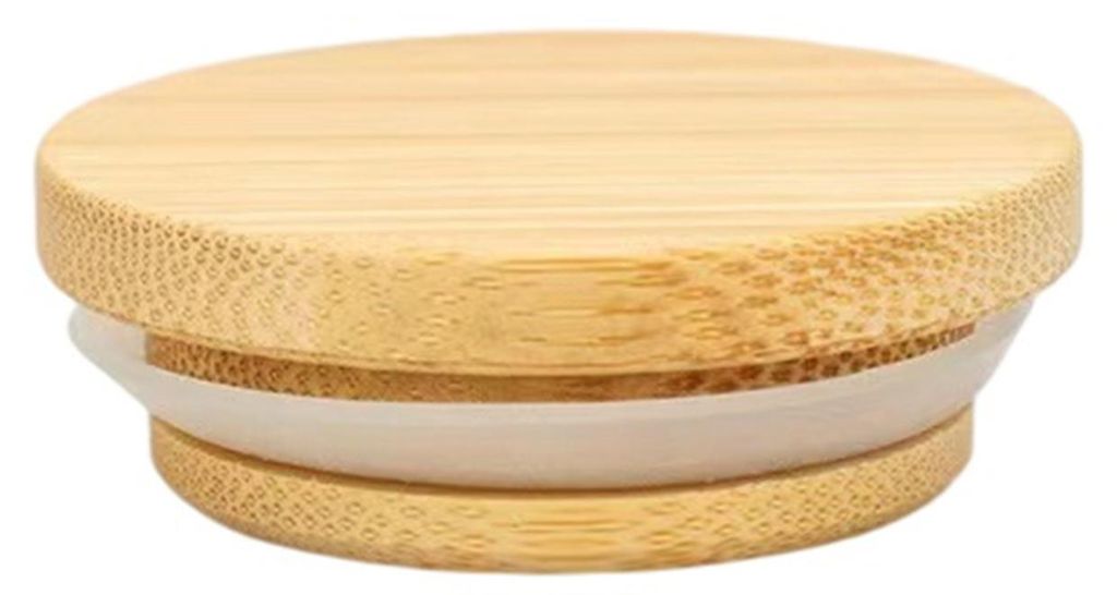 Runder Bambusdeckel für Gläser, Becher und Dosen – luftdichter Holzdeckel für Vorratsdosen, Teedosen und Aromaflaschen – lebensmittelecht, a...