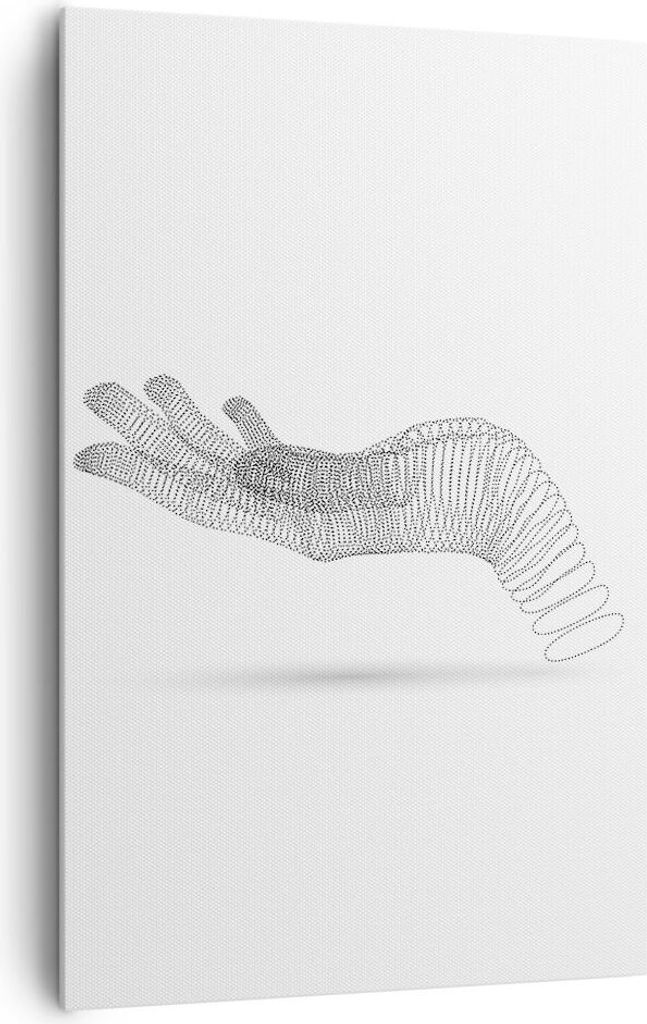 Bild auf Leinwand - Leinwandbild - Einteilig - Hand Grafik weiß - 80x120cm - Wand Bild - Wanddeko - Wandbilder - Leinwanddruck - Wanddekoration - ...