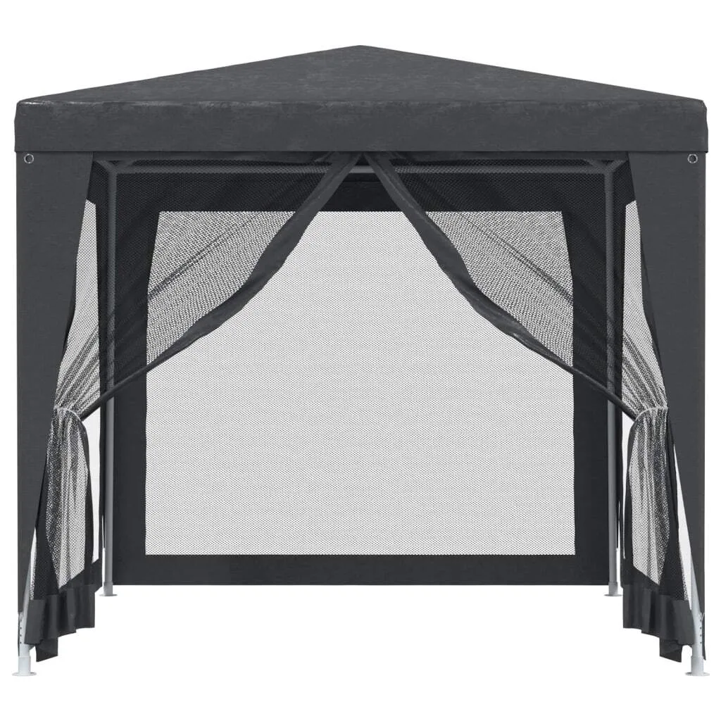 Gazebo da Giardino 2.5x2.5 m HDPE con Zanzariera - Tenda Antracite - 3