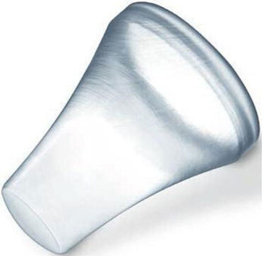 A close-up studio shot of a clear, funnel-shaped object.