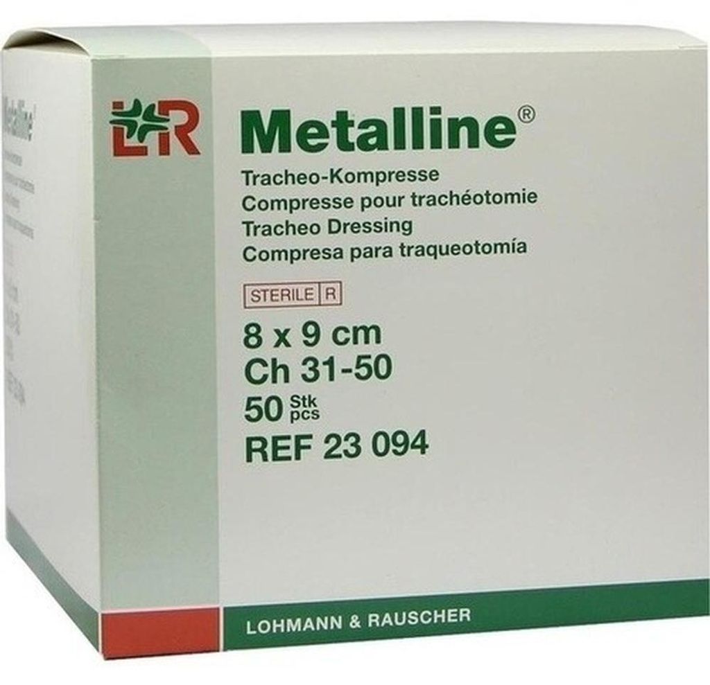 Metalline Tracheo-compressen, 8 cm x 9 cm, 50 stuks Productafbeelding 