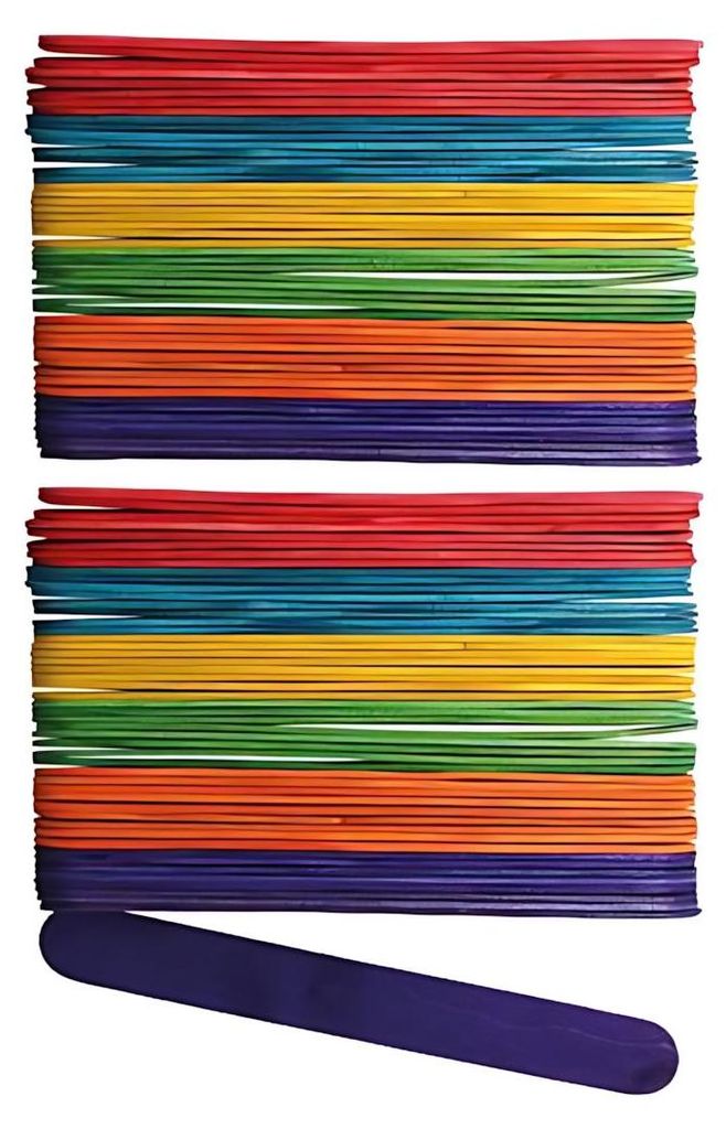 Bastelhölzer 100 Stück farbig 18x150mm - Glorex Produktbild 