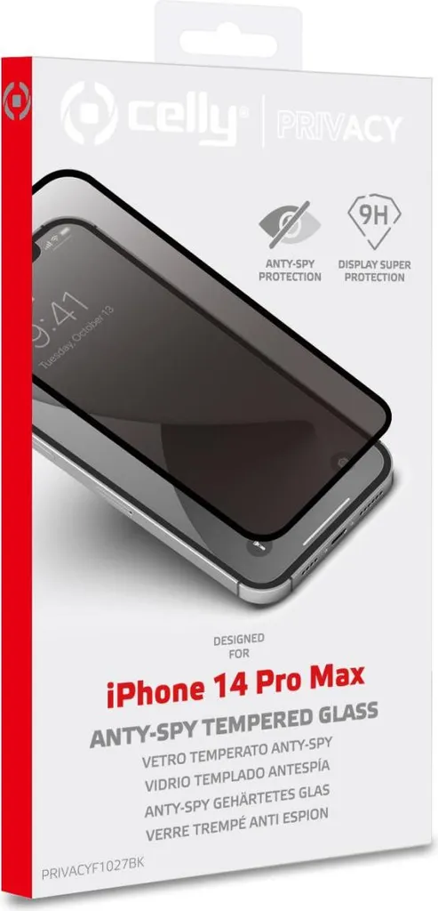 Protection Écran et Dos iPhone Celly PRIVACYF1027BK Idéal pour le Bureau