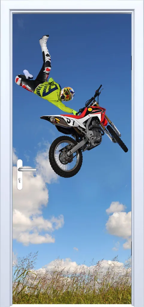 Adesivo Porta Tessuto Motocross Jumps 747PD | Decorazione Moto Professionale