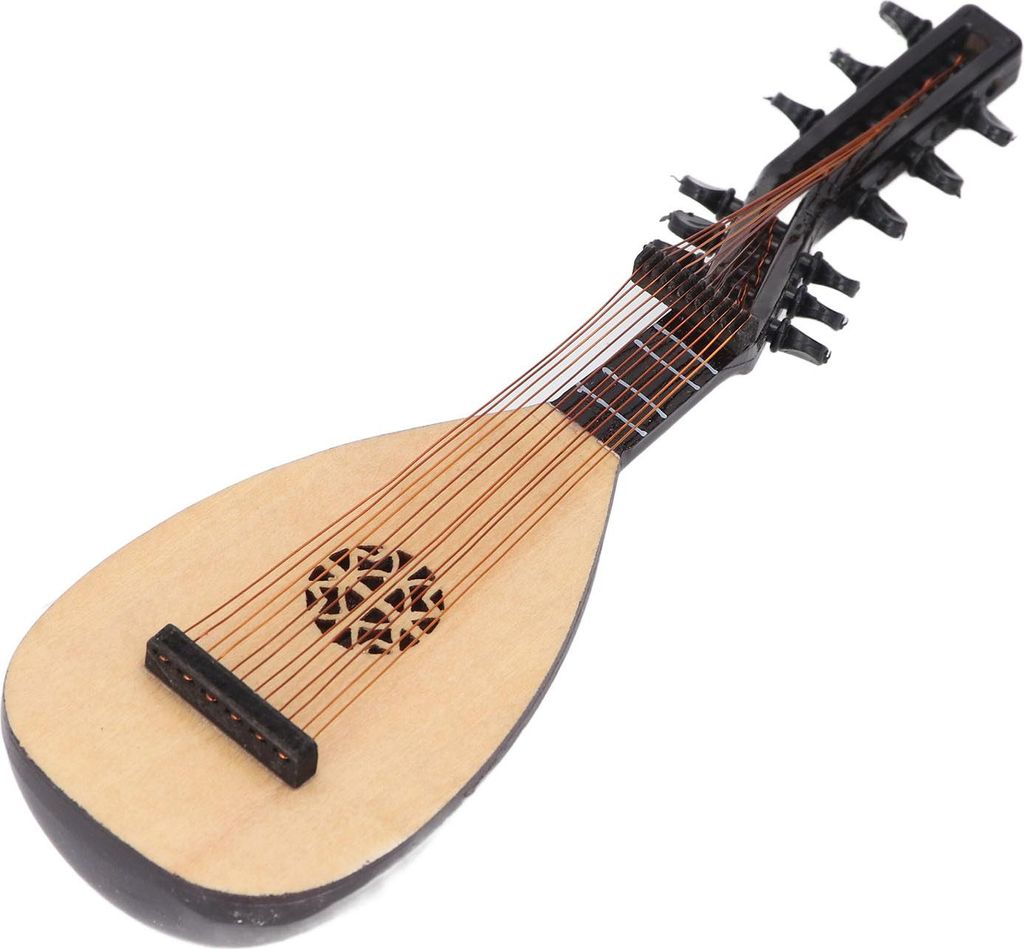 Mini Laute Pipa Modell Einzigartiges kleines Dekor Miniatur Ornament Musikinstrument Holz Foto Requisite