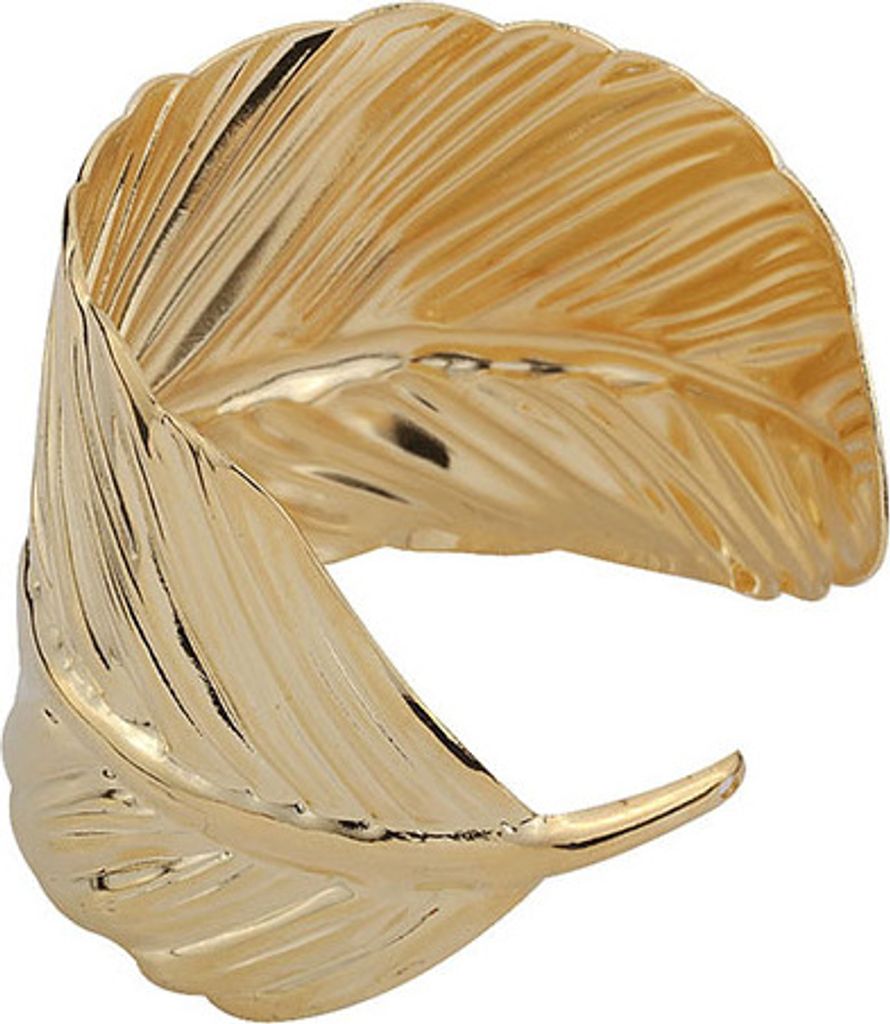 Modischer Damen-Armreif, breite Manschette, geöffnetes Metallblatt-Armband, Schmuck-Golden