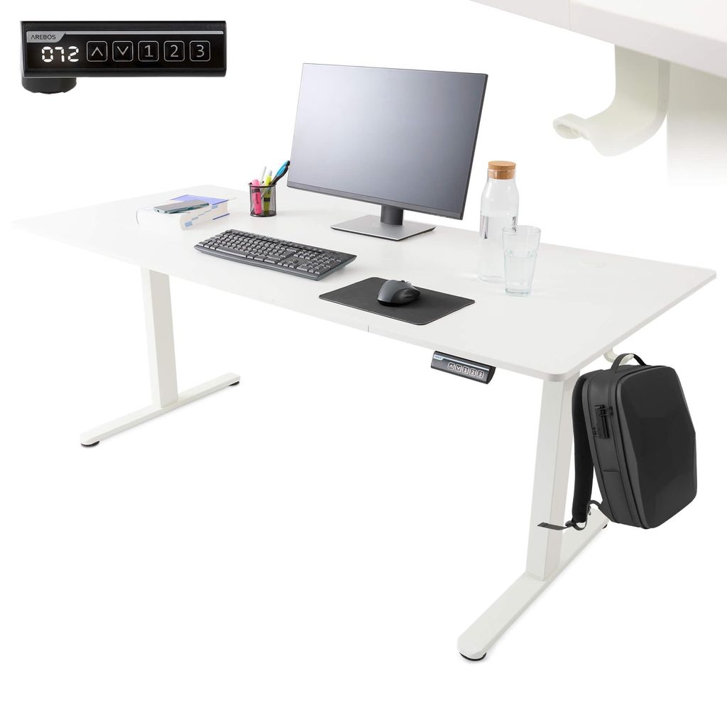 Elektricky výškově nastavitelný stůl AREBOS 180x80 cm | Obrázek produktu 