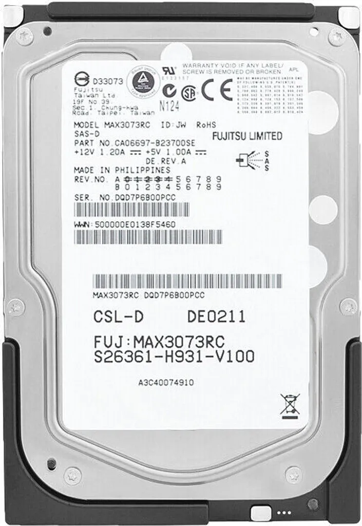 Hard Drive Fujitsu 73GB MAX3073RC 3.5" SAS 15K | Soluzione Enterprise