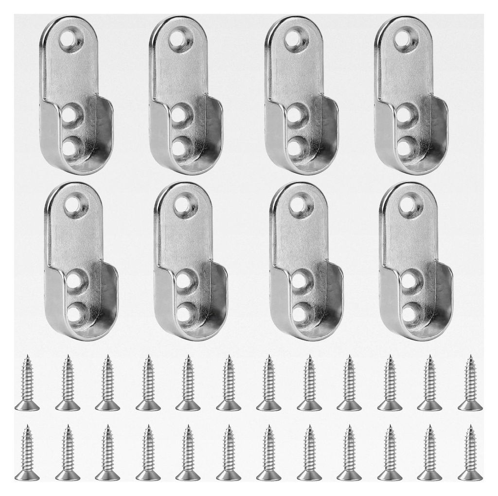 8 Stück Kleiderstangenhalterung aus Metall, Halterung für Kleiderstangen, Garderobenrohrhalterung, Schrankhalterung für Stangen, inklusive Schra...