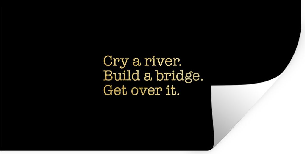 MuchoWow Wandtattoo Wandsticker Wandaufkleber Zitat - Brücke - Gold - Schwarz 40x20 cm Selbstklebend und Repositionierbar - Aufkleber