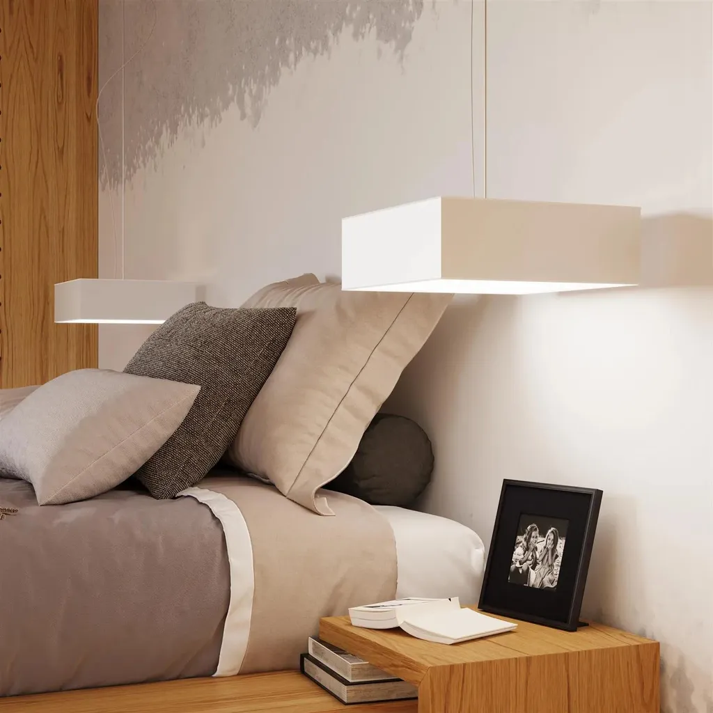 Suspension blanche 80 cm en PVC robuste diffuseur de lumière harmonieux