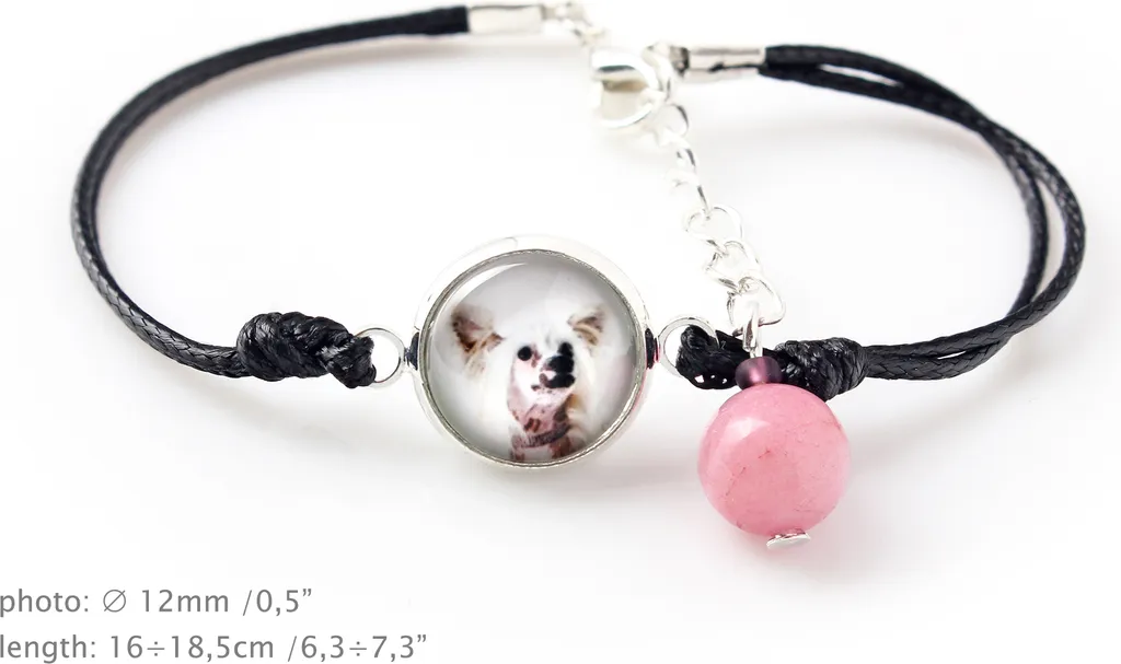 Cane Crestato Cinese Set Gioielli Foto Personalizzata Art-Dog Originale