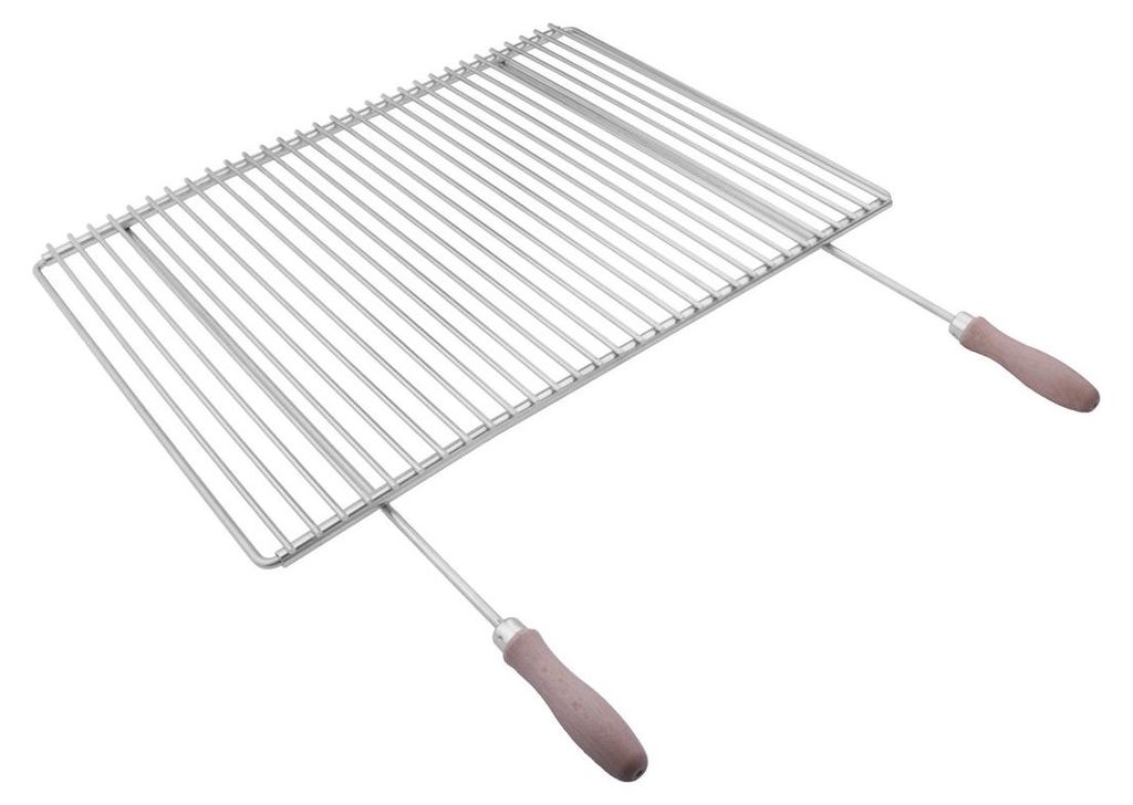 Photo principale – DEOS Grille de cuisson réglable en acier inoxydable 60–70 × 45 cm avec poignées…