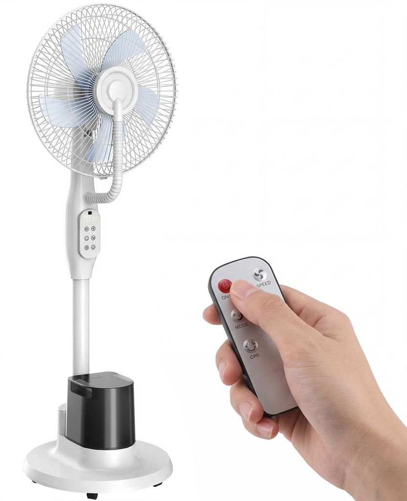 HOMCOM Ventilator mit Wasserkühlung, Luftbefeuchter leise inkl. Sprühnebel Weiß