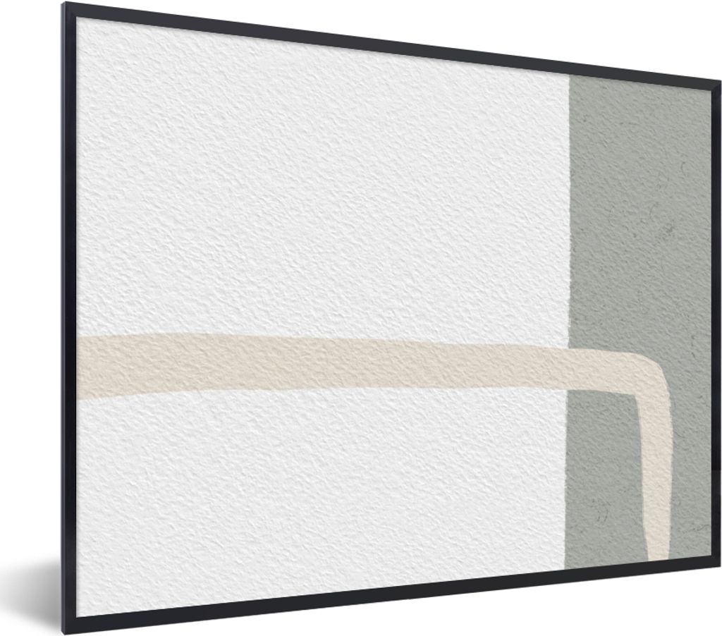 MuchoWow Gerahmtes Poster Abstrakt - Minimalismus - Design 80x60 cm - Poster mit Schwarzem Bilderrahmen Wandposter Rahmen Foto Bilder - Schwarzem...