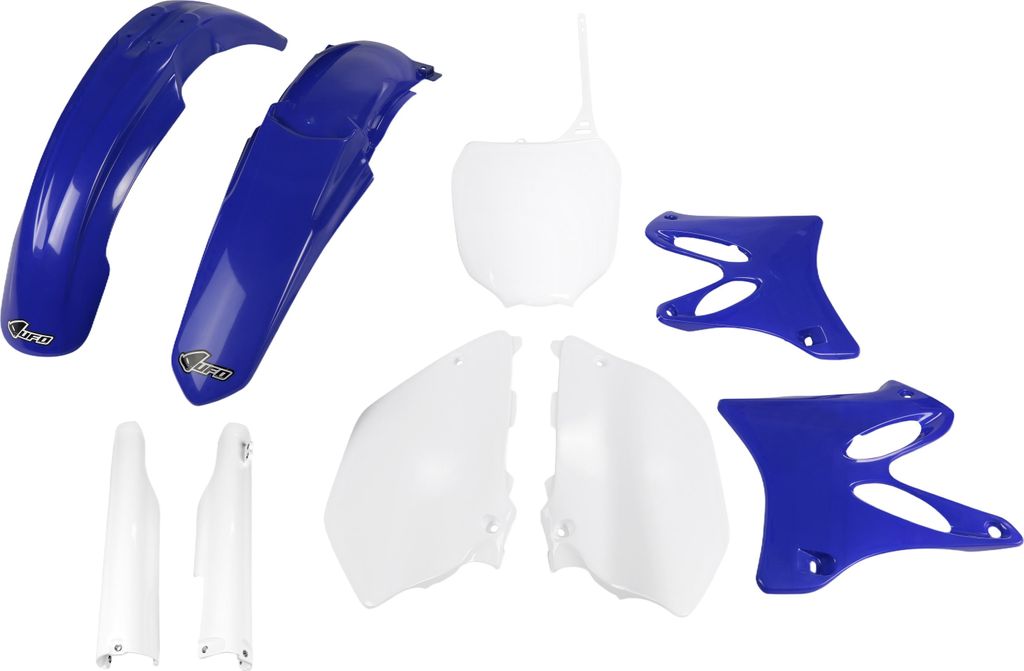 Verkleidungskit UFO PLAST 9-teilig Verkleidungssatz Kunststoff mit Gabelschutz für Yamaha YZ WR 125 / 250 ccm Bj. 2005, Farbe:blau / weiß
