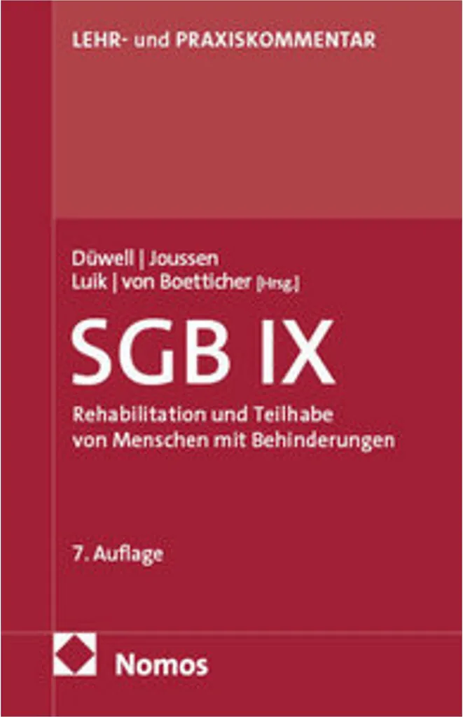 Code SGB IX : Sozialgesetzbuch IX - Droit de l'Intégration Allemand