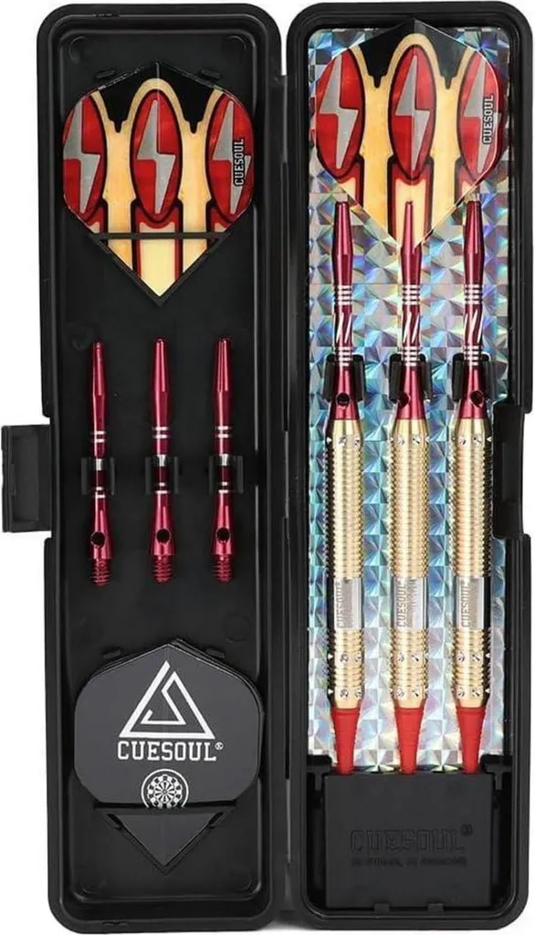 Jeu de Fléchettes Soft Tip 16g CUESOUL avec Boîtier et Accessoires de Tir