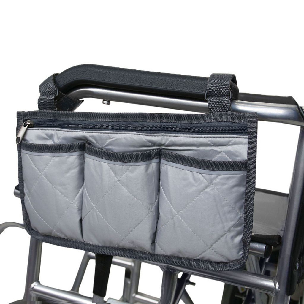 Beautyflier Abnehmbare Hängetasche Für Duschstuhl - 3 Taschen Organizer Für Armlehne, Aus 900D Nylon, Grau
