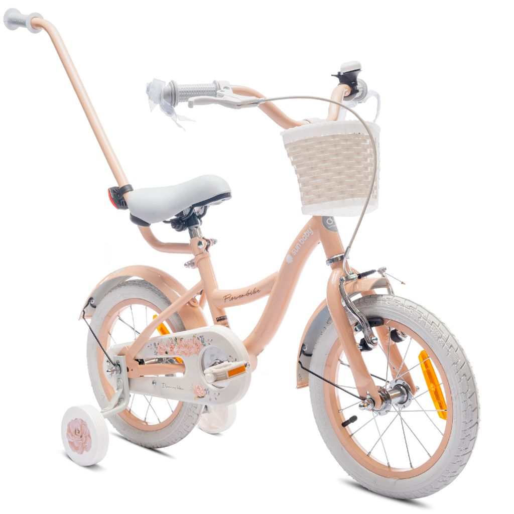Vélo enfant 14 pouces 3-5 ans Vélo à fleurs abricot Sun Image du produit 