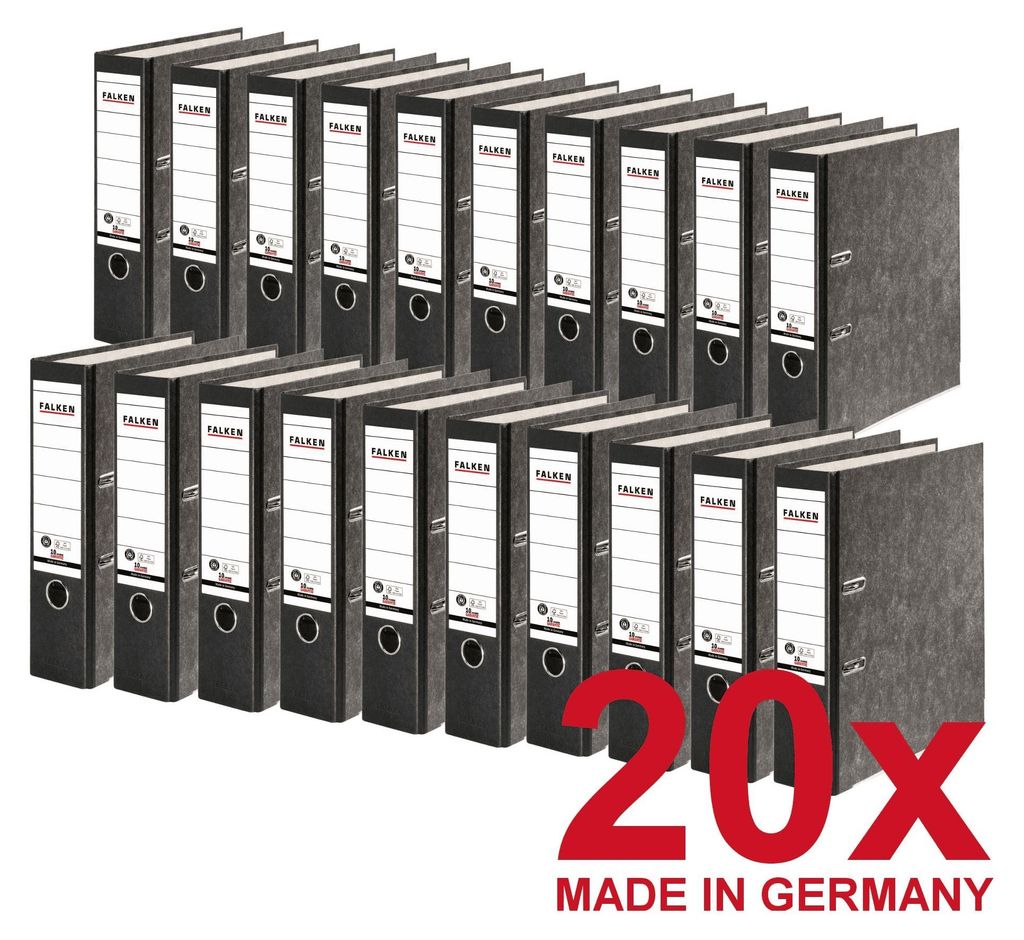 20x FALKEN Recycling Ordner DIN-A4, 8cm Wolkenmarmor Produktbild 