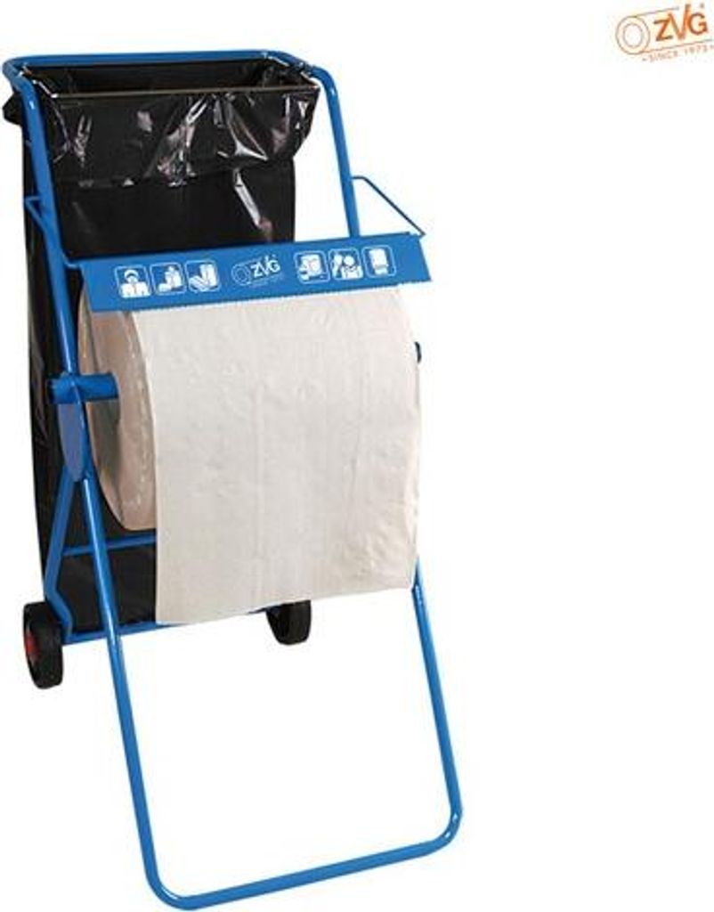 Bodenständer für Putztuchrolle mit Abfallsackhalterung
