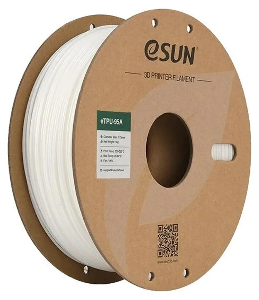 Filament TPU 95A blanc pour coques de smartphone et joints flexibles 3D