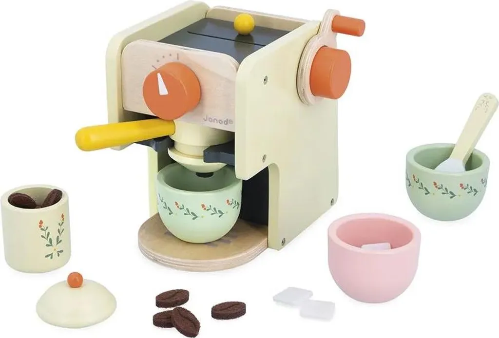 Machine à Café pour Enfant en Bois - Cuisine Jouet Barista Complet