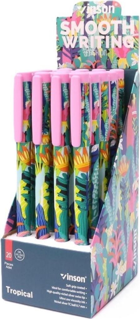 Kugelschreiber mit Kappe „Fashion Tropical“ blau (20 Stück) – Titanum