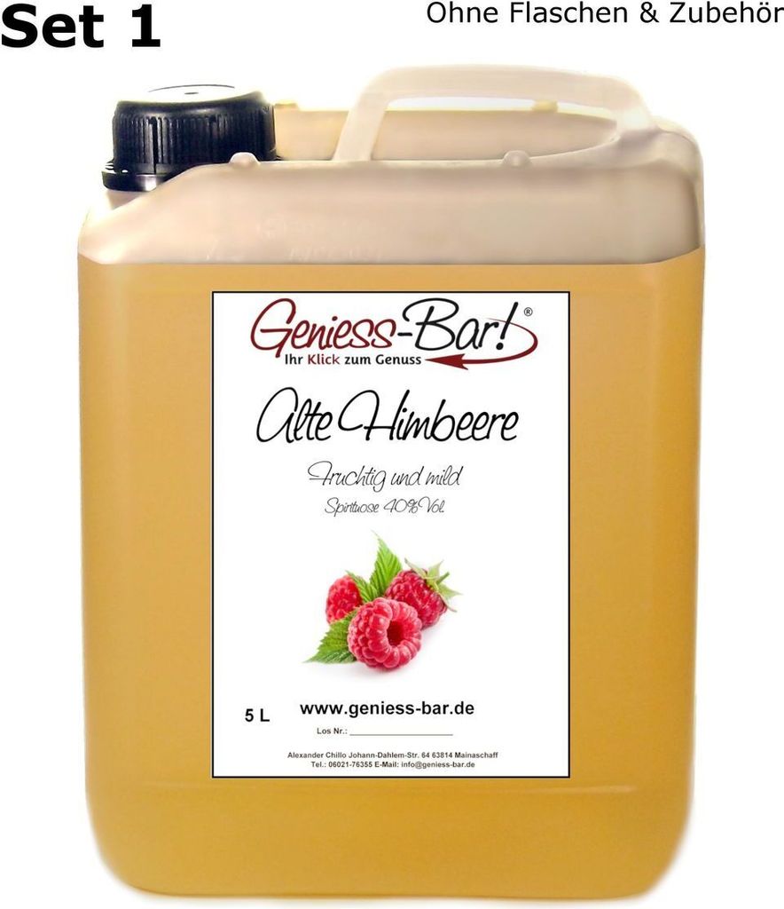Alte Himbeere 5L intensiv fruchtig & sehr mild 40% Vol. Himbeer Schnaps Obstler Spirituose