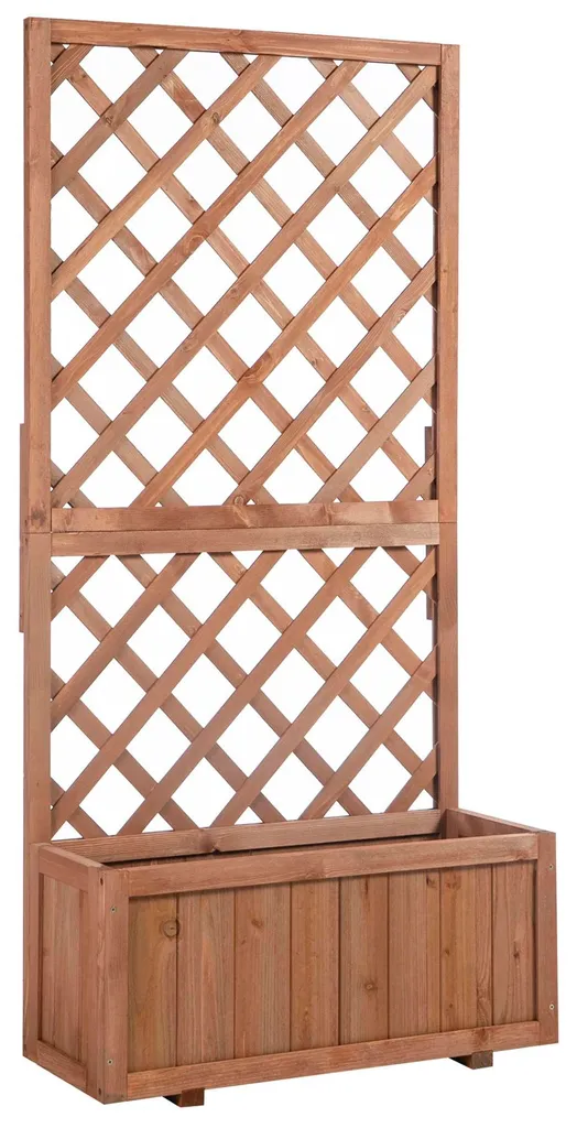 Carré potager avec treillis bois naturel pour balcon et terrasse d'extérieur