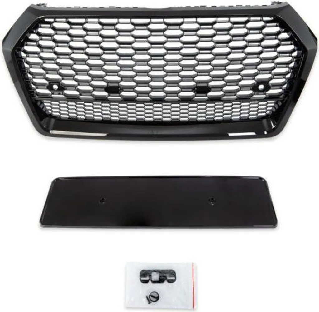 Grille de Radiateur Sport Noir Laqué Motif Alvéolé pour Audi Q5 2018