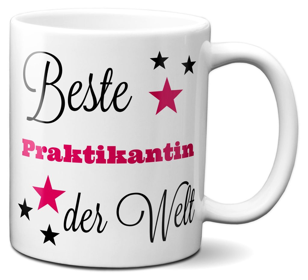 Beste Praktikantin der Welt - Tasse mit Spruch / Kollegin / Produktbild 