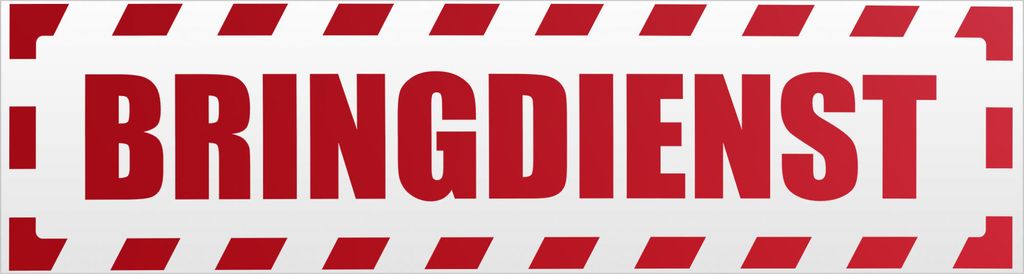 Kiwistar Bringdienst gestreift Magnetschild Schild magnetisch - 20cm Rot - reflektierend - Magnetfolie für Auto PKW Kfz