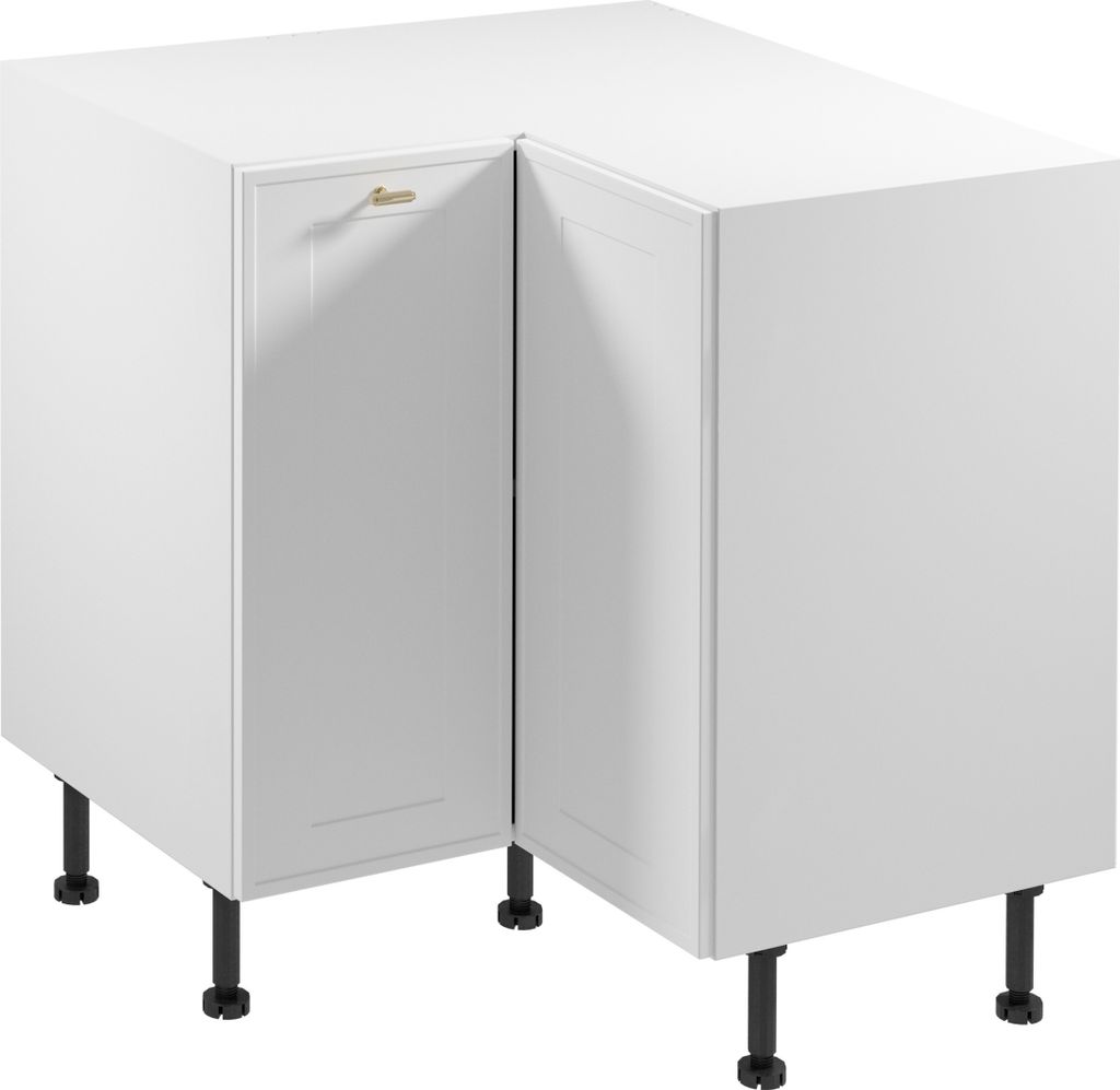 Eckunterschrank 84x84 cm Küchenschrank ohne Arbeitsplatte, Sorento D90N Weiß