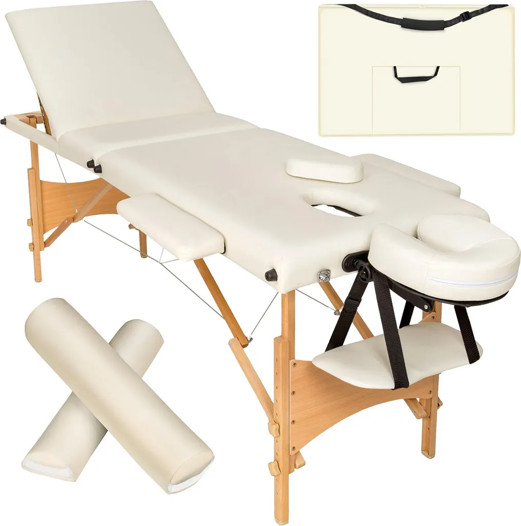 Table de massage avec rouleaux Daniel rembourrage confort coloris beige