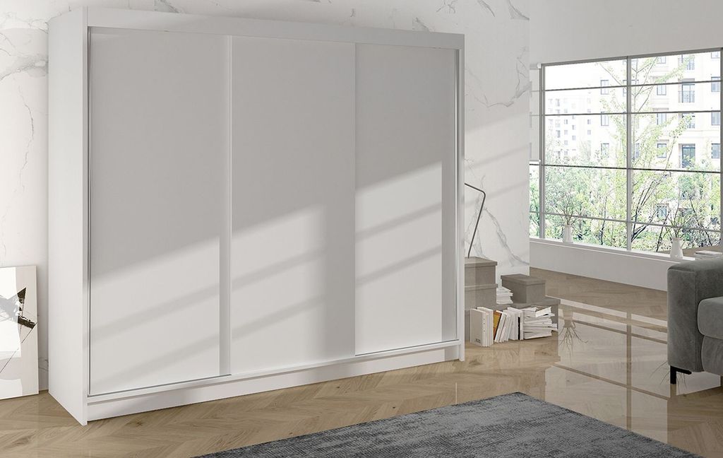 Šatníková skriňa DANIELLA 2 - šírka 200 cm, biela Obrázok produktu 