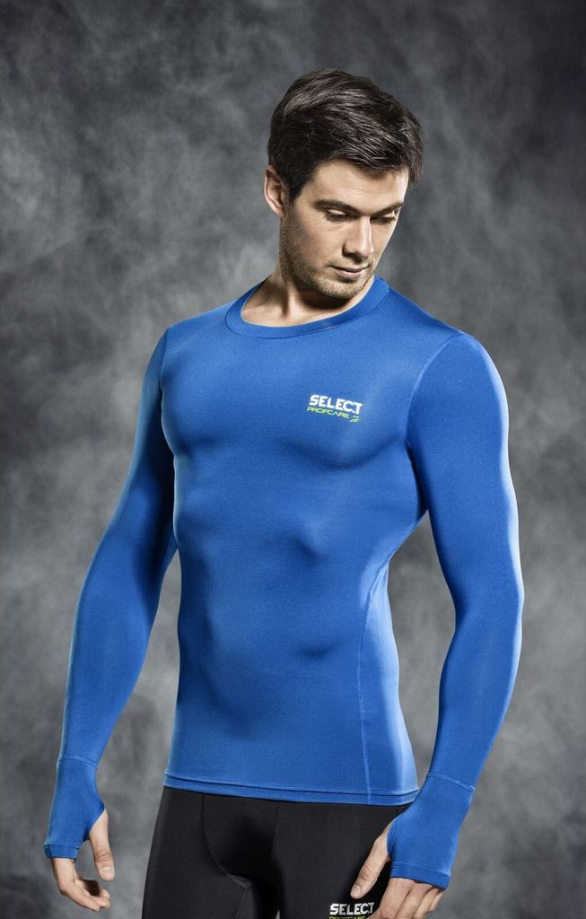 Select Kompressions-Shirt Lang blau