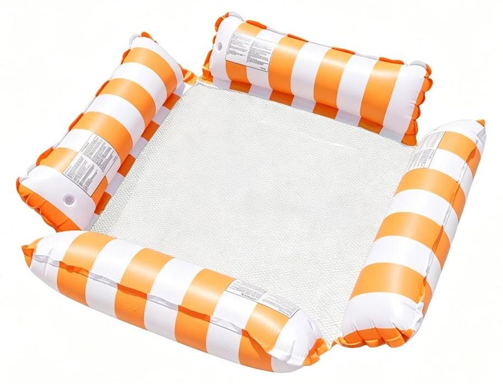 Aufblasbarer Wassersessel 4-Tuben Design Orange gestreift Produktbild 