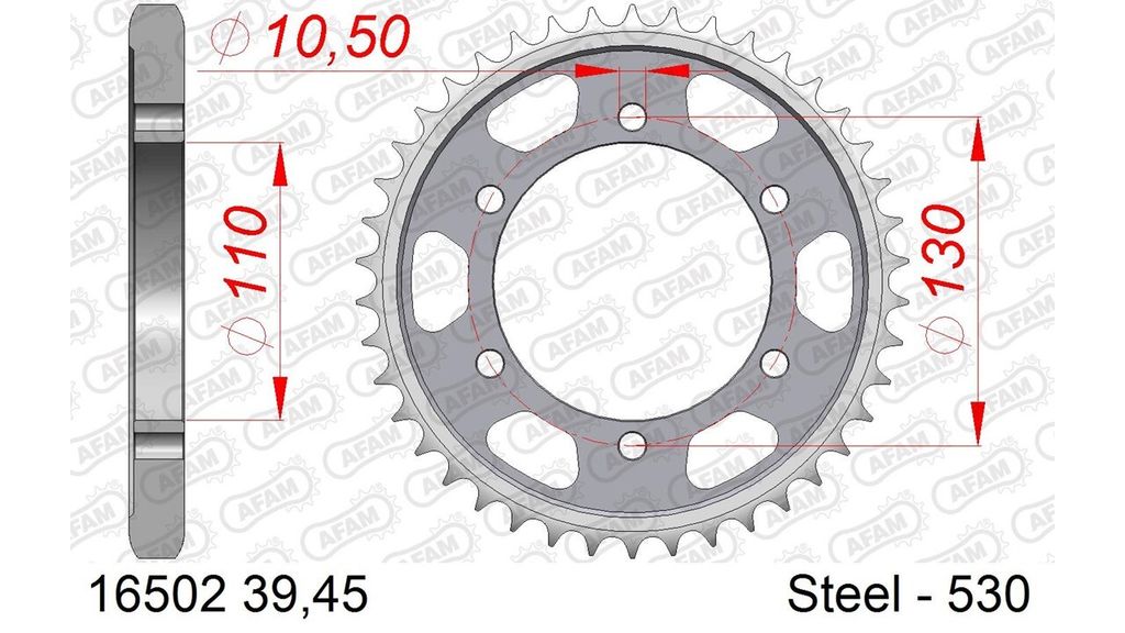 AFAM Standard Stahlritzel hinten 16502 - 530