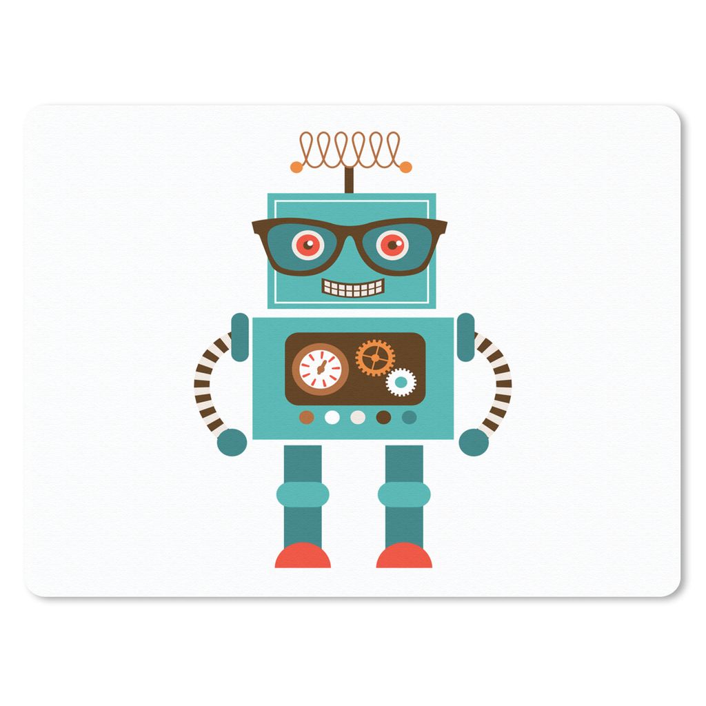 MuchoWow Mauspad Mousepad Roboter - Schutzbrille - Zahnräder - Gesicht - Jungen - Kinder 40x30 cm - Mousepads - Maus Mat - Pad - Mausunterlage -...