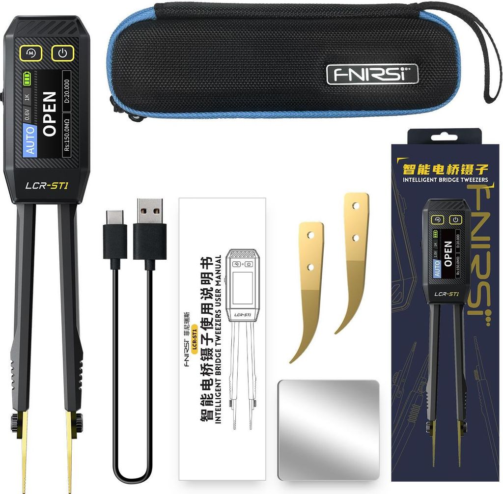 Mini Smart Pinzette LCR SMD ESR Tester Widerstand Kapazität Induktivität Kontinuität Dioden-Test