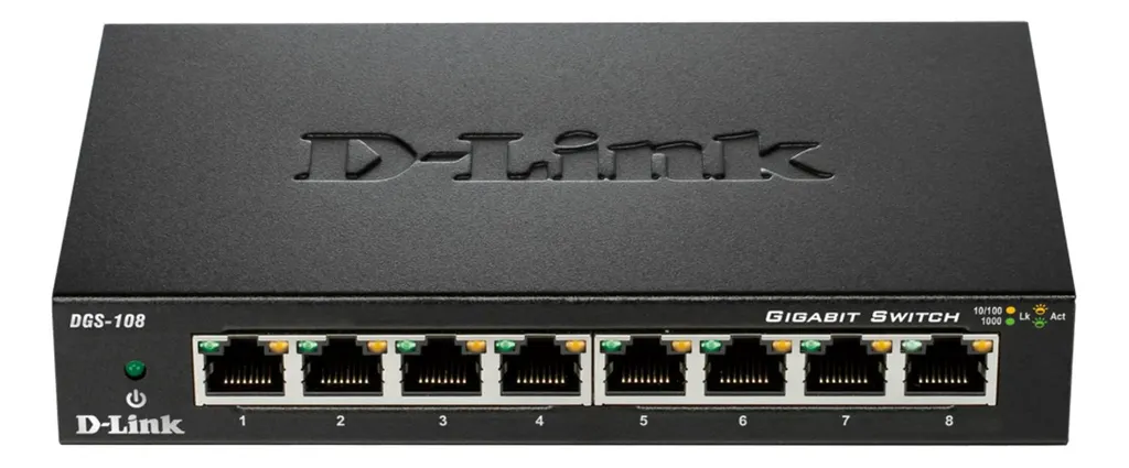Commutateur Gigabit DGS-108GL pour télétravail et streaming 4K stable - 4