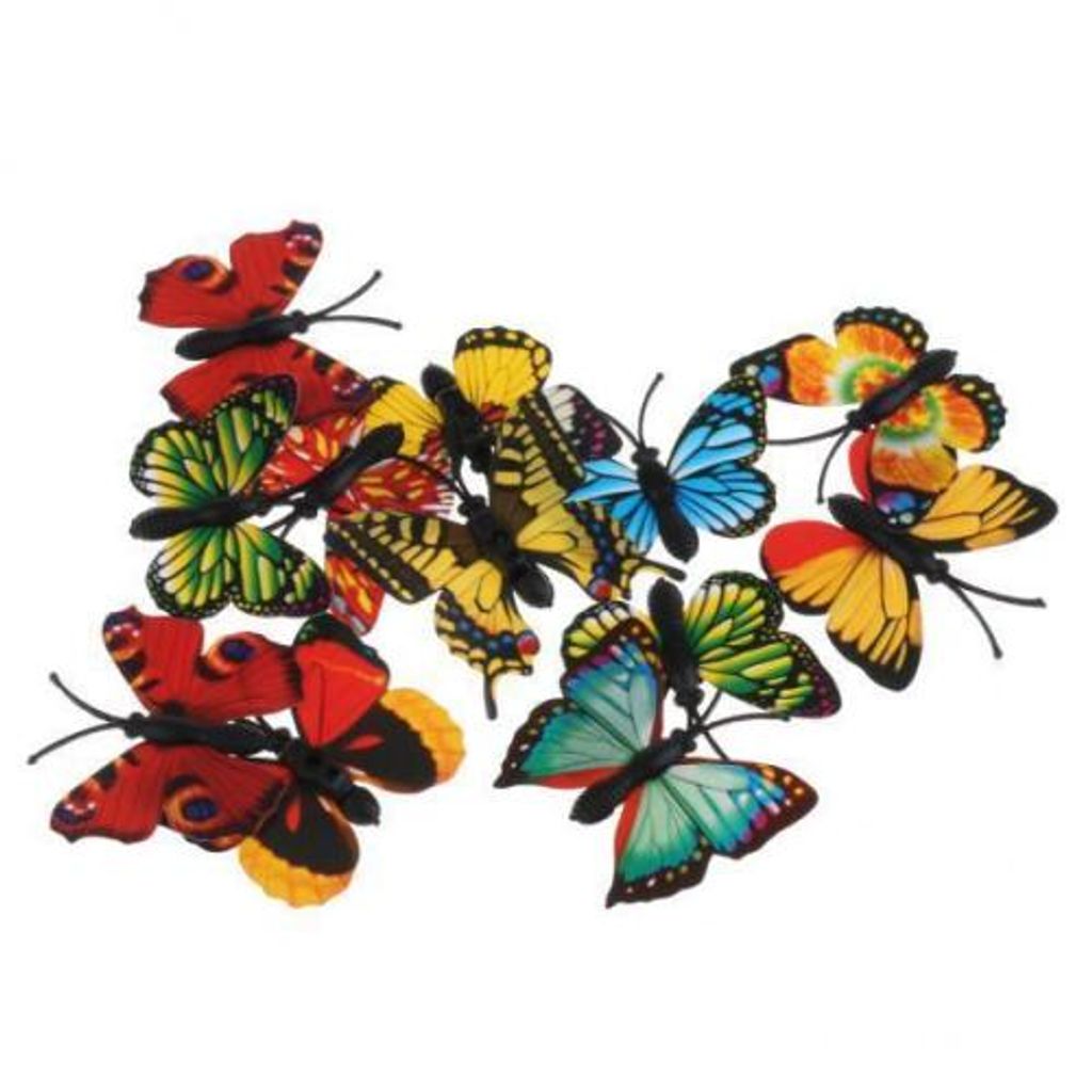Satz von 12 Simulation Schmetterling Figuren Tiermodell Kinder Spielzeug 