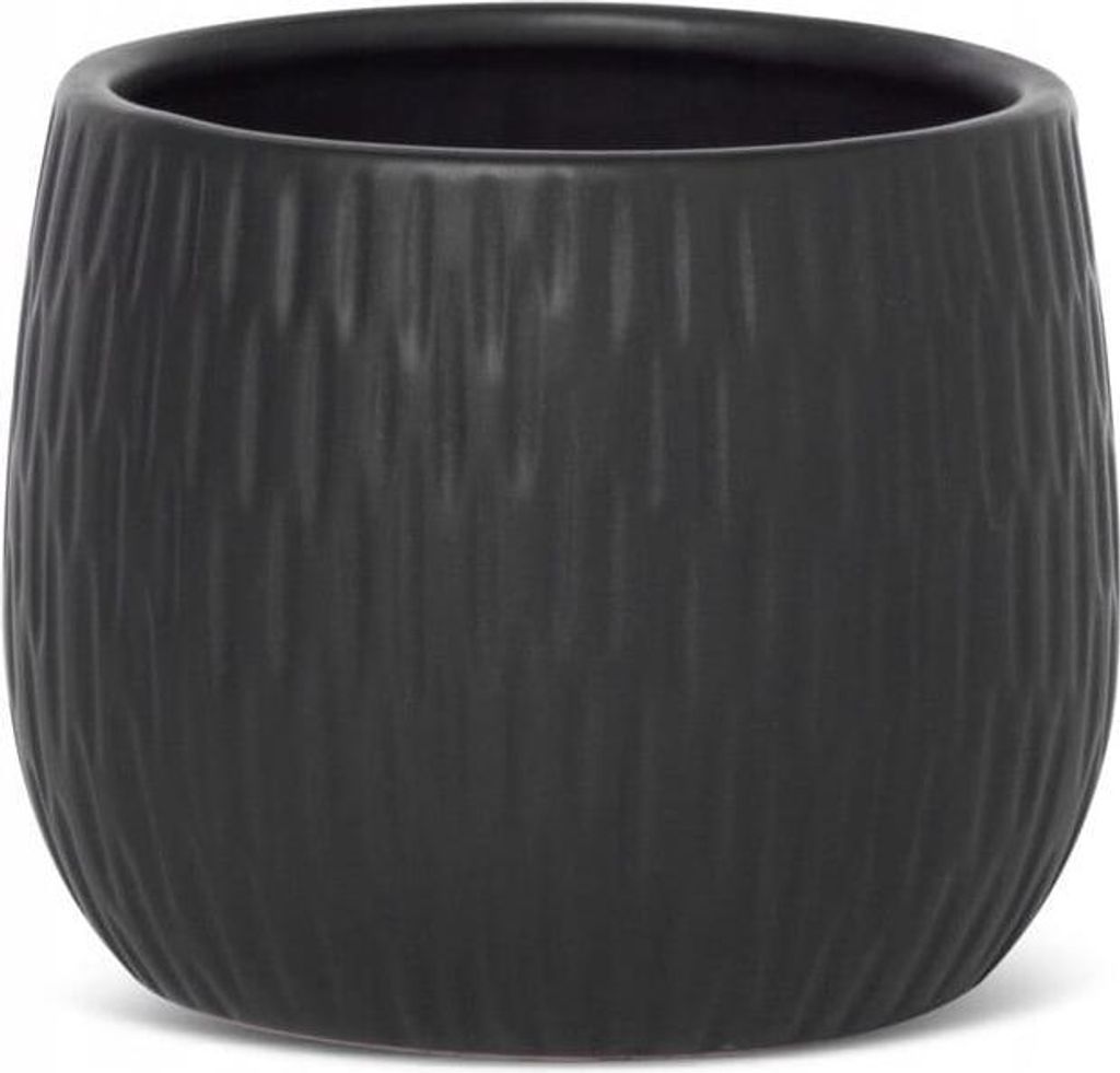 Donica dekoracyjna czarna 14x14x12 cm z glinki ceramicznej Zdjęcie produktu 