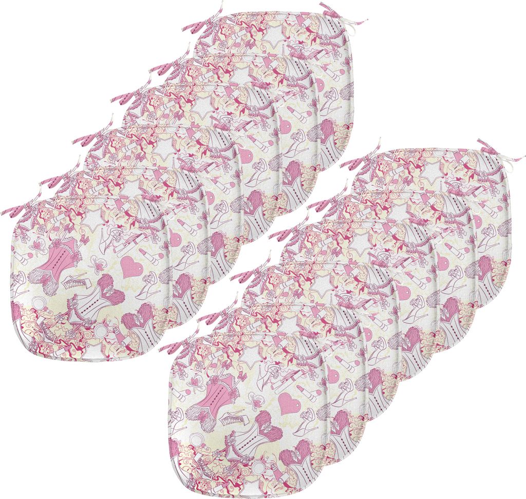 ABAKUHAUS Mode Polster für Esszimmerstühle, Vintage and Feminine, Dekoratives wasserfestes Kissen mit Riemen für Küchensitze, 40 cm x 40 cm-12e...
